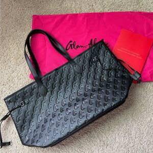 Glam Black Embossed Tote Bag